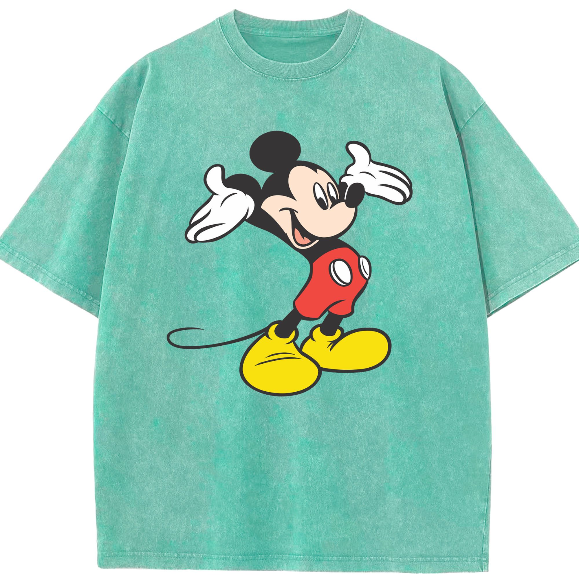 （画像用） ミッキーマウス Mickey Mouse 綿100% ヴィンテージ風 半袖Tシャツ（フロントプリント）
